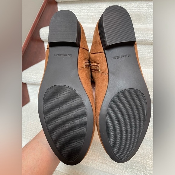 NWT SO Dill Cognac Slouch Top Soft Rounded Toe Stitch Detail Zip Fashion Boots - Picture 4 of 7